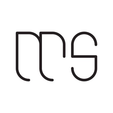 ms ilk harf vektör logo simgesi