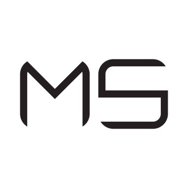 ms ilk harf vektör logo simgesi