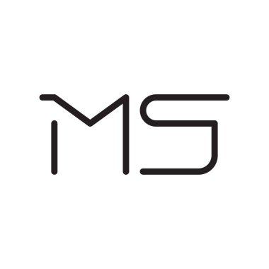 ms ilk harf vektör logo simgesi