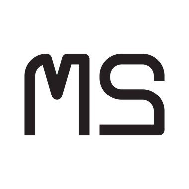 ms ilk harf vektör logo simgesi