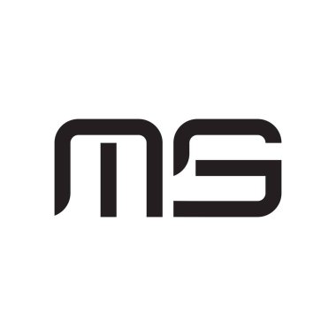 ms ilk harf vektör logo simgesi