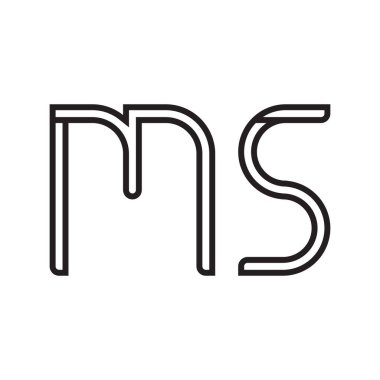 ms ilk harf vektör logo simgesi