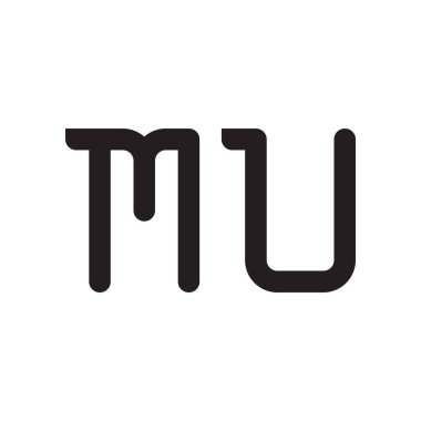 mü ilk harf vektör logo simgesi