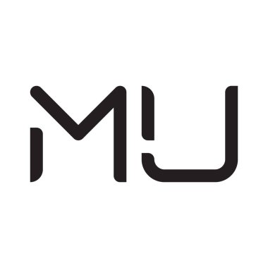 mü ilk harf vektör logo simgesi