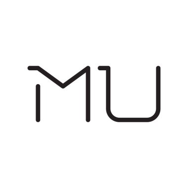 mü ilk harf vektör logo simgesi