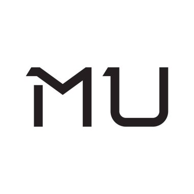 mü ilk harf vektör logo simgesi