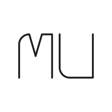 mü ilk harf vektör logo simgesi