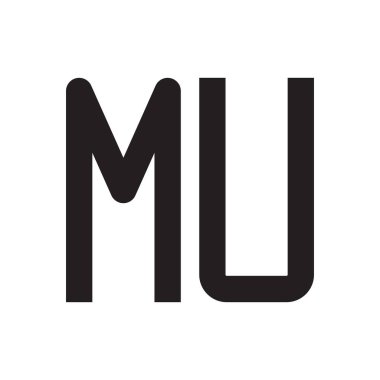 mü ilk harf vektör logo simgesi