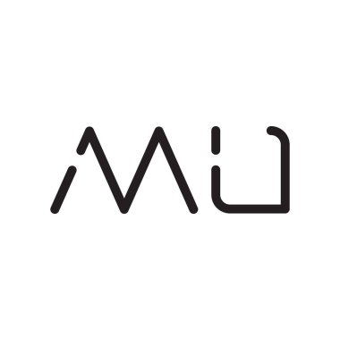 mü ilk harf vektör logo simgesi