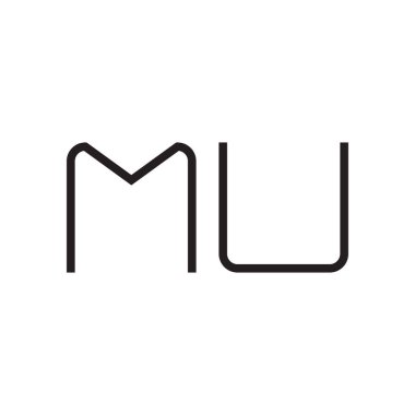 mü ilk harf vektör logo simgesi