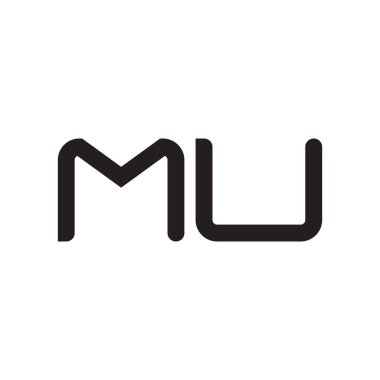 mü ilk harf vektör logo simgesi