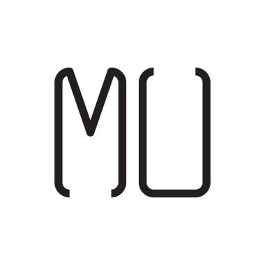 mü ilk harf vektör logo simgesi