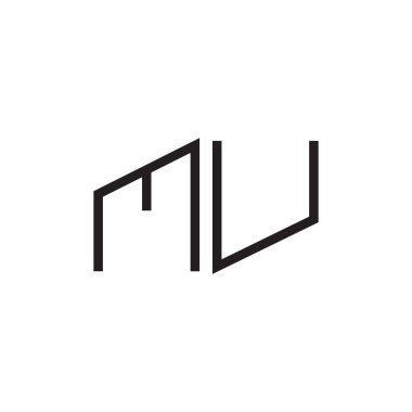 mü ilk harf vektör logo simgesi