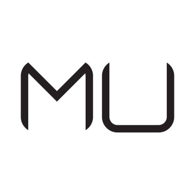 mü ilk harf vektör logo simgesi