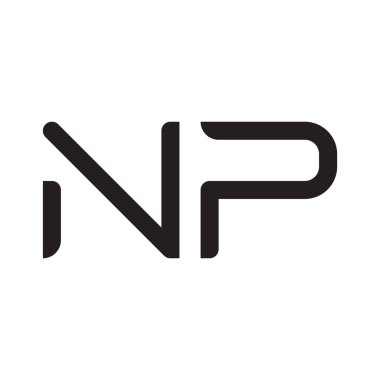 np ilk harf vektör logo simgesi