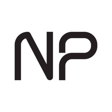 np ilk harf vektör logo simgesi