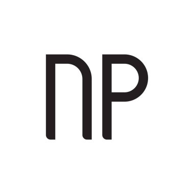np ilk harf vektör logo simgesi