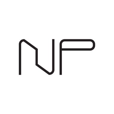 np ilk harf vektör logo simgesi