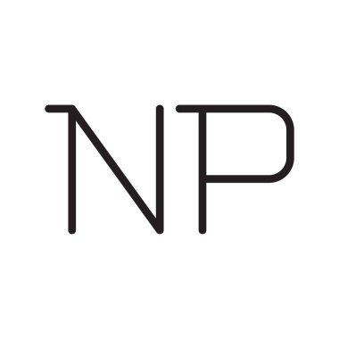 np ilk harf vektör logo simgesi