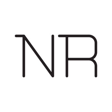 nr ilk harf vektör logo simgesi