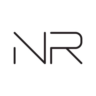 nr ilk harf vektör logo simgesi