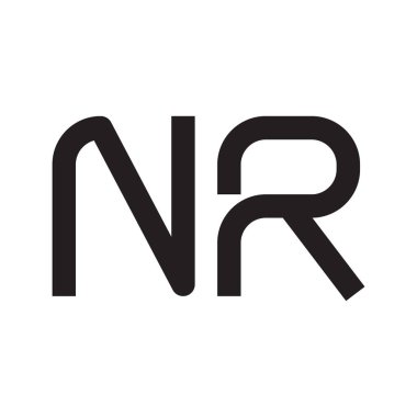 nr ilk harf vektör logo simgesi