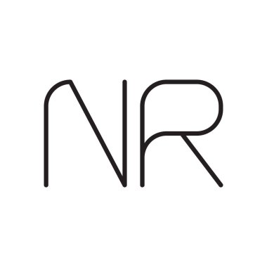 nr ilk harf vektör logo simgesi