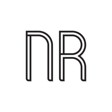 nr ilk harf vektör logo simgesi