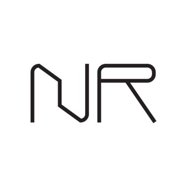 nr ilk harf vektör logo simgesi