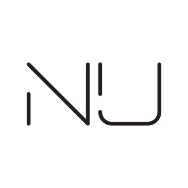nu ilk harf vektör logo simgesi