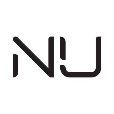 nu ilk harf vektör logo simgesi