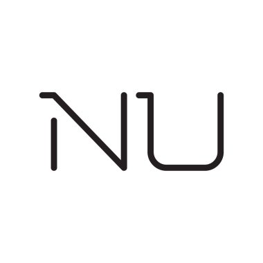 nu ilk harf vektör logo simgesi