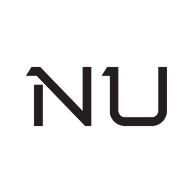 nu ilk harf vektör logo simgesi