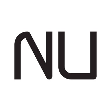nu ilk harf vektör logo simgesi