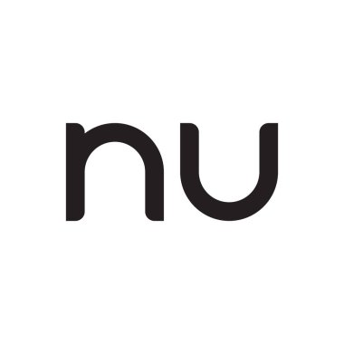 nu ilk harf vektör logo simgesi