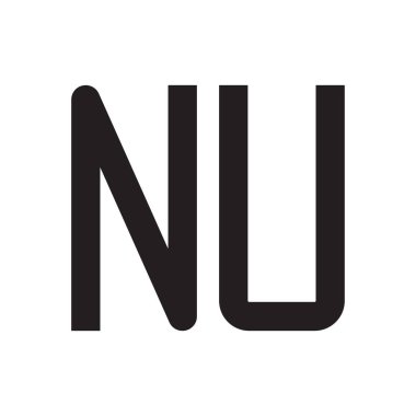 nu ilk harf vektör logo simgesi