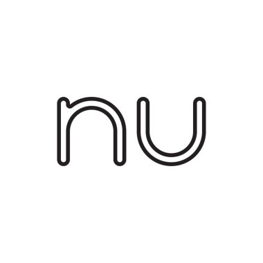 nu ilk harf vektör logo simgesi