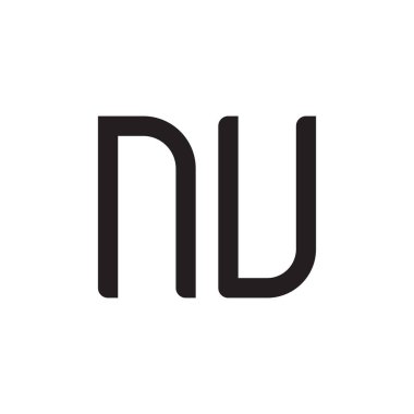 nu ilk harf vektör logo simgesi