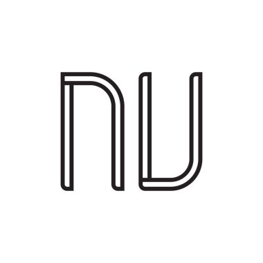 nu ilk harf vektör logo simgesi