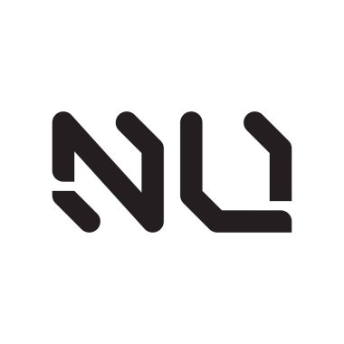 nu ilk harf vektör logo simgesi