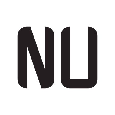 nu ilk harf vektör logo simgesi