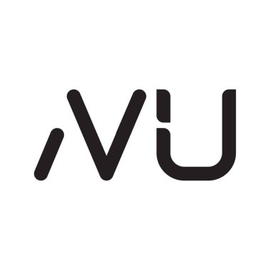 nu ilk harf vektör logo simgesi