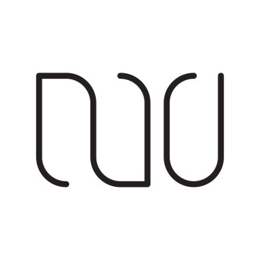nu ilk harf vektör logo simgesi
