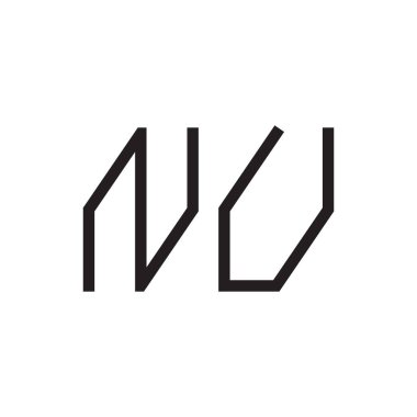 nu ilk harf vektör logo simgesi