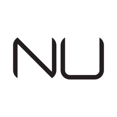 nu ilk harf vektör logo simgesi