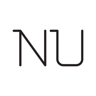 nu ilk harf vektör logo simgesi