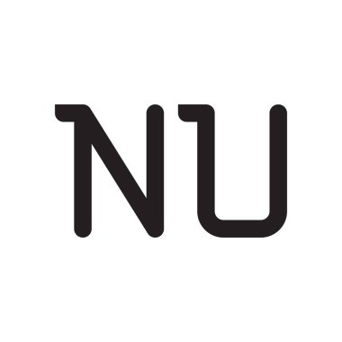 nu ilk harf vektör logo simgesi