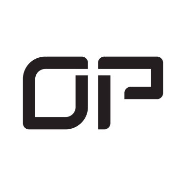 op ilk harf vektör logo simgesi