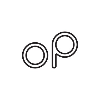 op ilk harf vektör logo simgesi