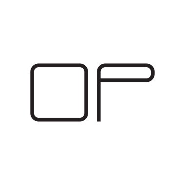 op ilk harf vektör logo simgesi